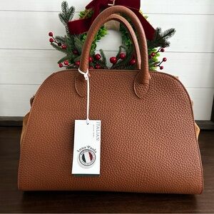 Anna Paola leather & suede satchel NWT